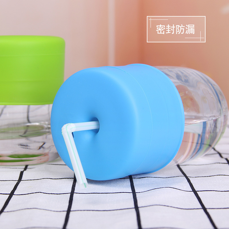 Water Cup Lid LeakProof AntiChoking Silicone Bottle Cap Children&#039;s Drinking Straw Cup Lid Baby OverflowProof Cup Lid