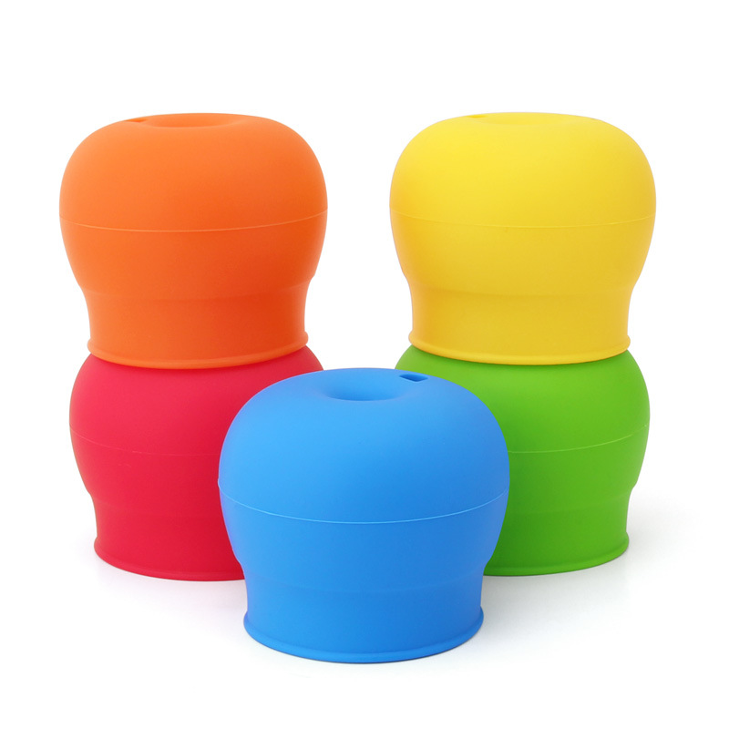 Water Cup Lid LeakProof AntiChoking Silicone Bottle Cap Children&#039;s Drinking Straw Cup Lid Baby OverflowProof Cup Lid