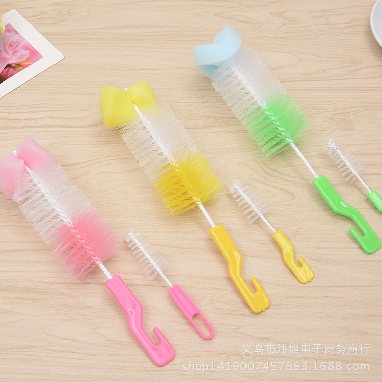 Factory Direct Supply One Multi-Functional Cup Brush Sponge Cup Brush Cup Brush Cup Brush Cup Brush Baby Bottle Brush Cleaning Brush