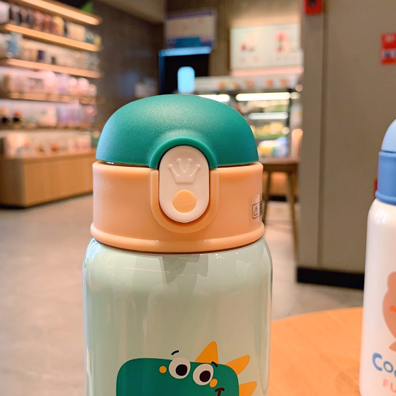 Cute Cartoon Animal Strap Children&#039;s Insulated Stainless Steel Bottle Baby Drinking Kettle Mini Single Cover Water Cup