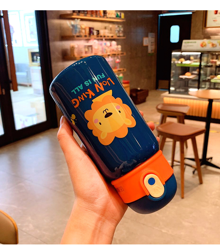 Cute Cartoon Animal Strap Children's Insulated Stainless Steel Bottle Baby Drinking Kettle Mini Single Cover Water Cup Cute Cartoon Animal Strap Children's Insulated Stainless Steel Bottle Baby Drinking Kettle Mini Single Cover Water Cup