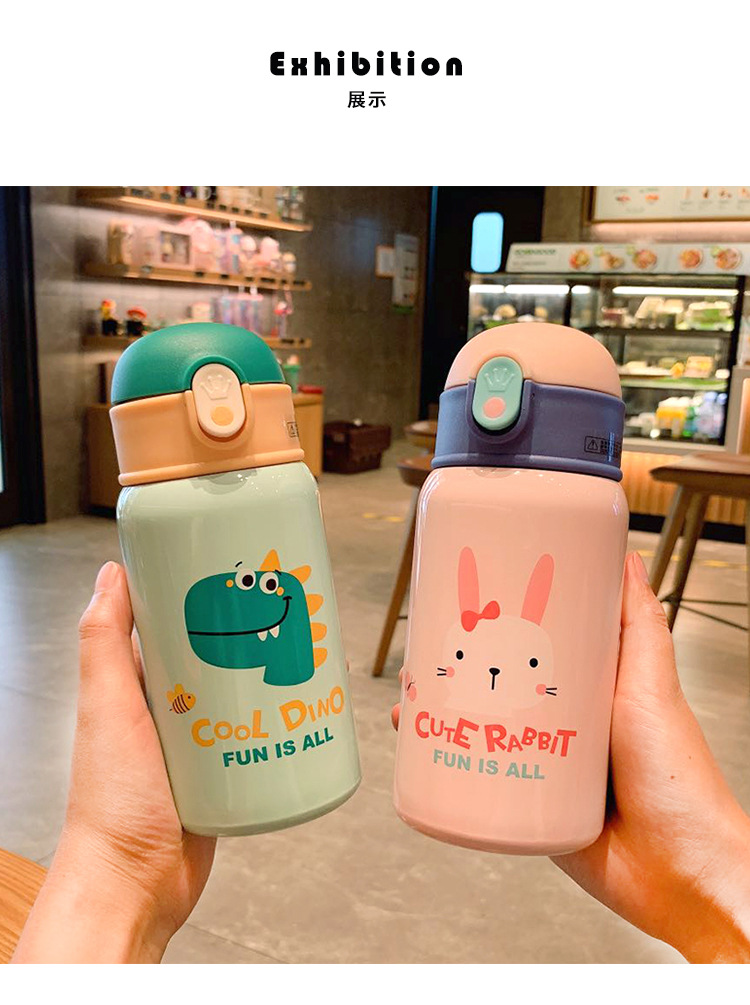 Cute Cartoon Animal Strap Children's Insulated Stainless Steel Bottle Baby Drinking Kettle Mini Single Cover Water Cup Cute Cartoon Animal Strap Children's Insulated Stainless Steel Bottle Baby Drinking Kettle Mini Single Cover Water Cup