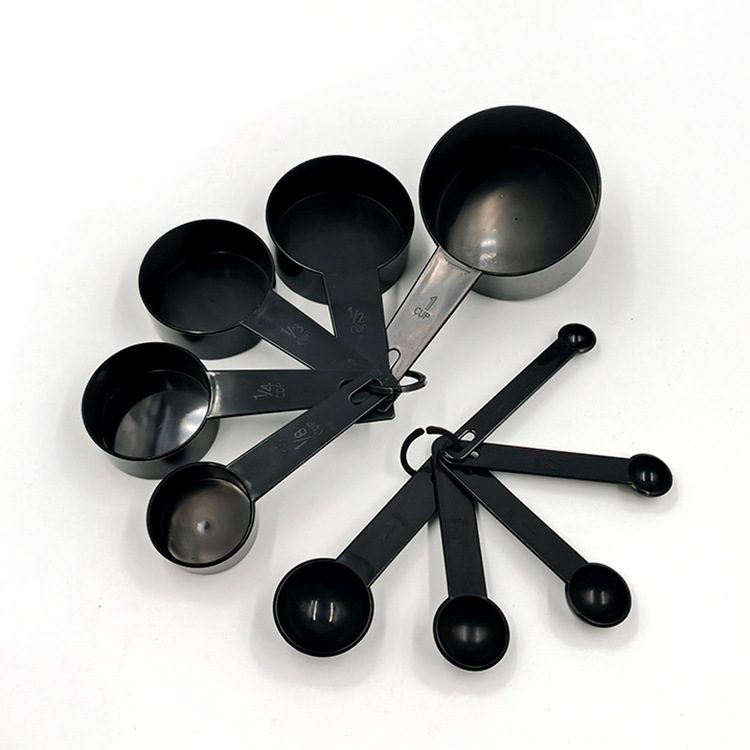 10Pc Black Set Plastic Measuring Spoon 10 PCs Set Measuring Cup Measuring Spoon Baking Weighing Tool 10 Pack Measuring Spoons