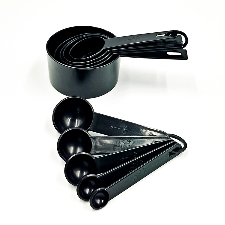 10Pc Black Set Plastic Measuring Spoon 10 PCs Set Measuring Cup Measuring Spoon Baking Weighing Tool 10 Pack Measuring Spoons