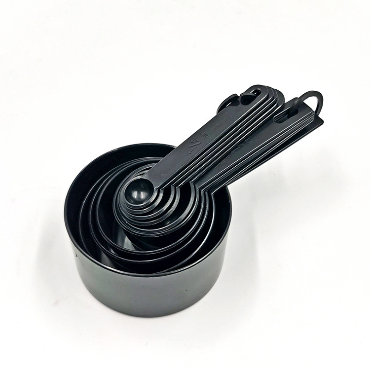 10Pc Black Set Plastic Measuring Spoon 10 PCs Set Measuring Cup Measuring Spoon Baking Weighing Tool 10 Pack Measuring Spoons