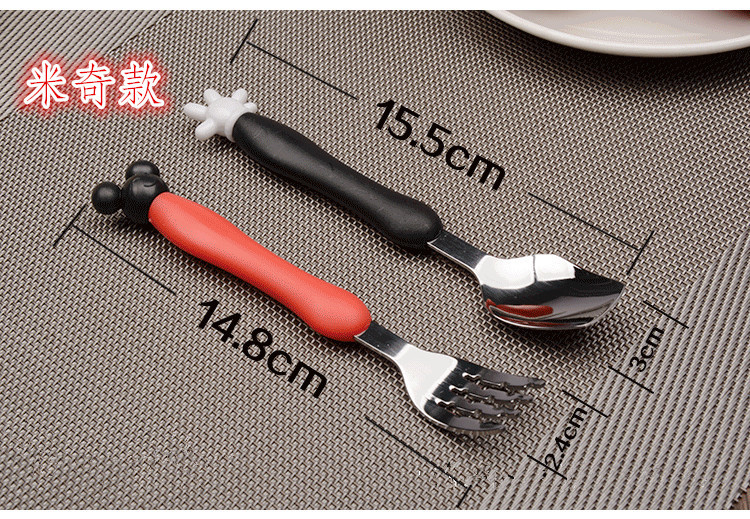 cartoon spoons children&#039;s forks spoon Ins lovely handle west cutlery kindergarten rice mouse mother and child store gift