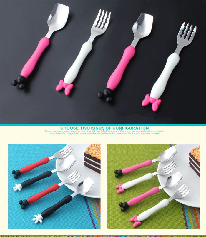 cartoon spoons children's forks spoon Ins lovely handle west cutlery kindergarten rice mouse mother and child store gift cartoon spoons children's forks spoon Ins lovely handle west cutlery kindergarten rice mouse mother and child store gift