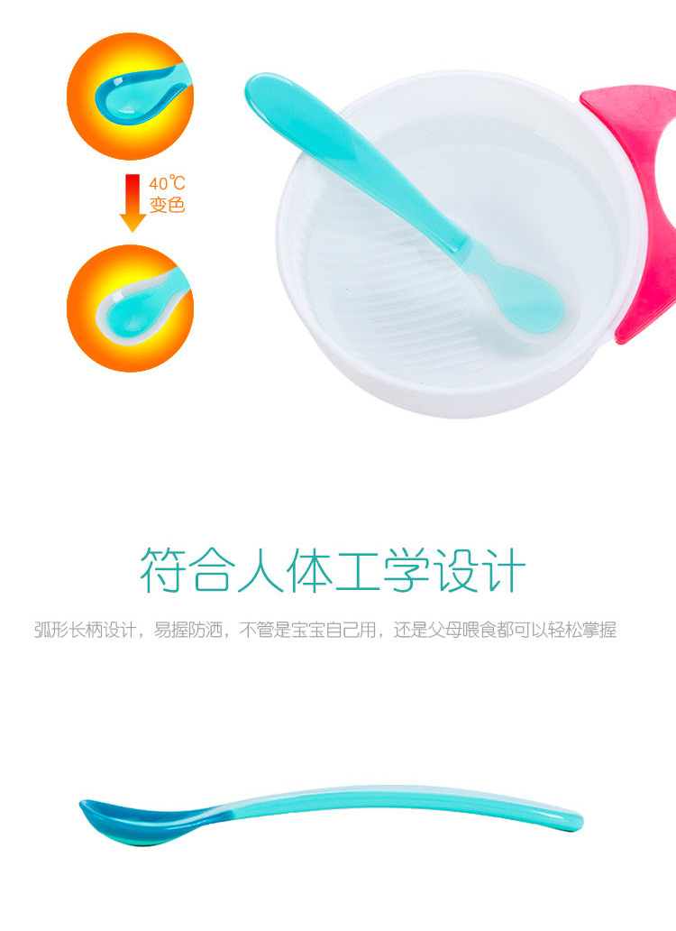 Peabbert Temperature-Sensitive Color-Changing Spoon Baby Feeding Color Changing Spoons Feeding Spoon Eating Tableware 71246