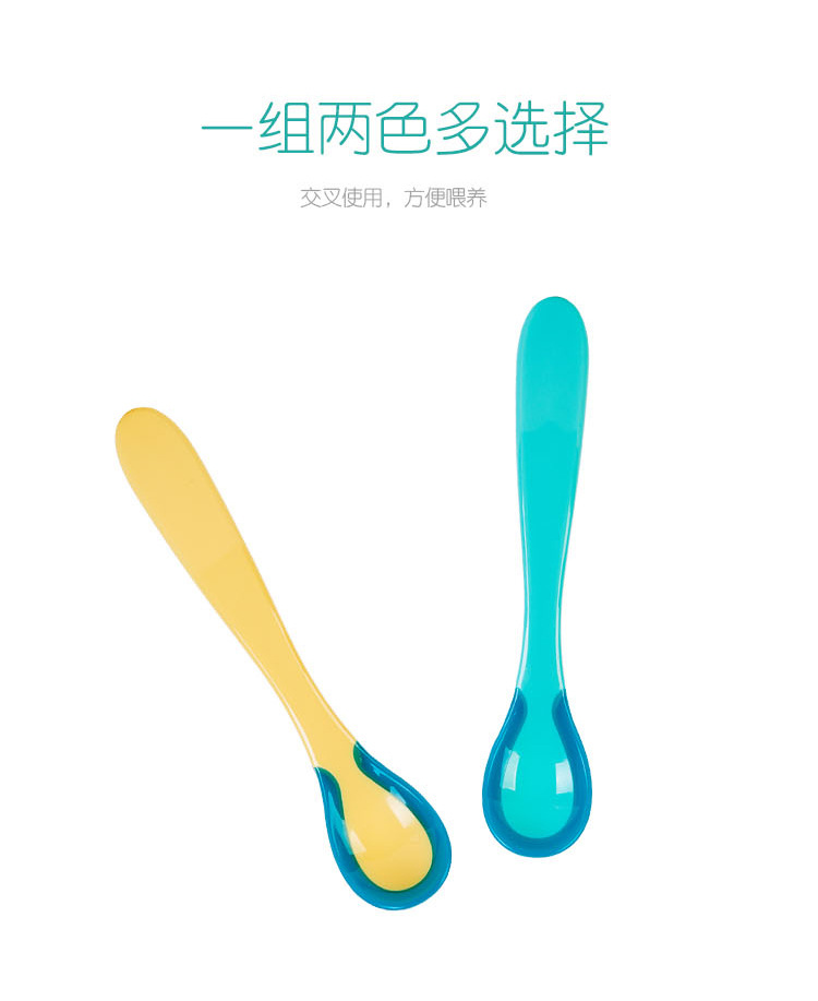 Peabbert Temperature-Sensitive Color-Changing Spoon Baby Feeding Color Changing Spoons Feeding Spoon Eating Tableware 71246