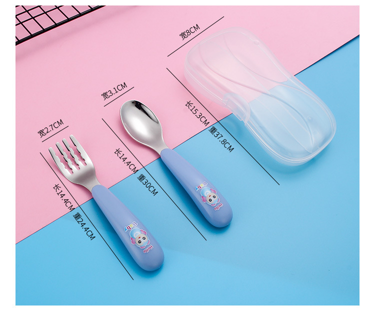 304 Children 's forks and spoons with stainless steel creative portable tableware set chicken forks and spoons for baby tableware