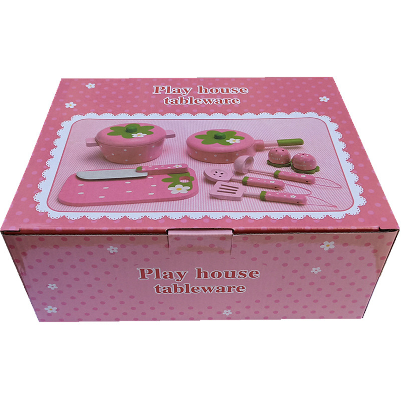 Baby Gift Simulation Kitchen Accessories Cup and Saucer Dishes and Spoons Spare Parts Children Play House Cooking Wooden Children Toys