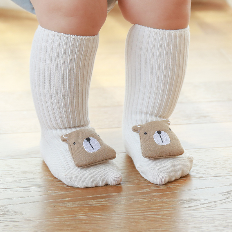 Children&#039;s Socks Autumn New Korean Embroidery Doll Baby&#039;s Socks Non-Slip Dispensing Room Socks Infant Toddler Socks