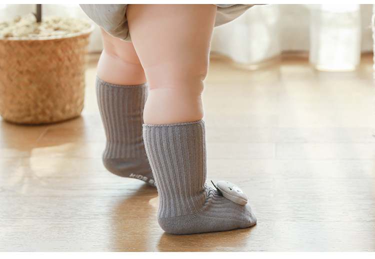 Children's Socks Autumn New Korean Embroidery Doll Baby's Socks Non-Slip Dispensing Room Socks Infant Toddler Socks