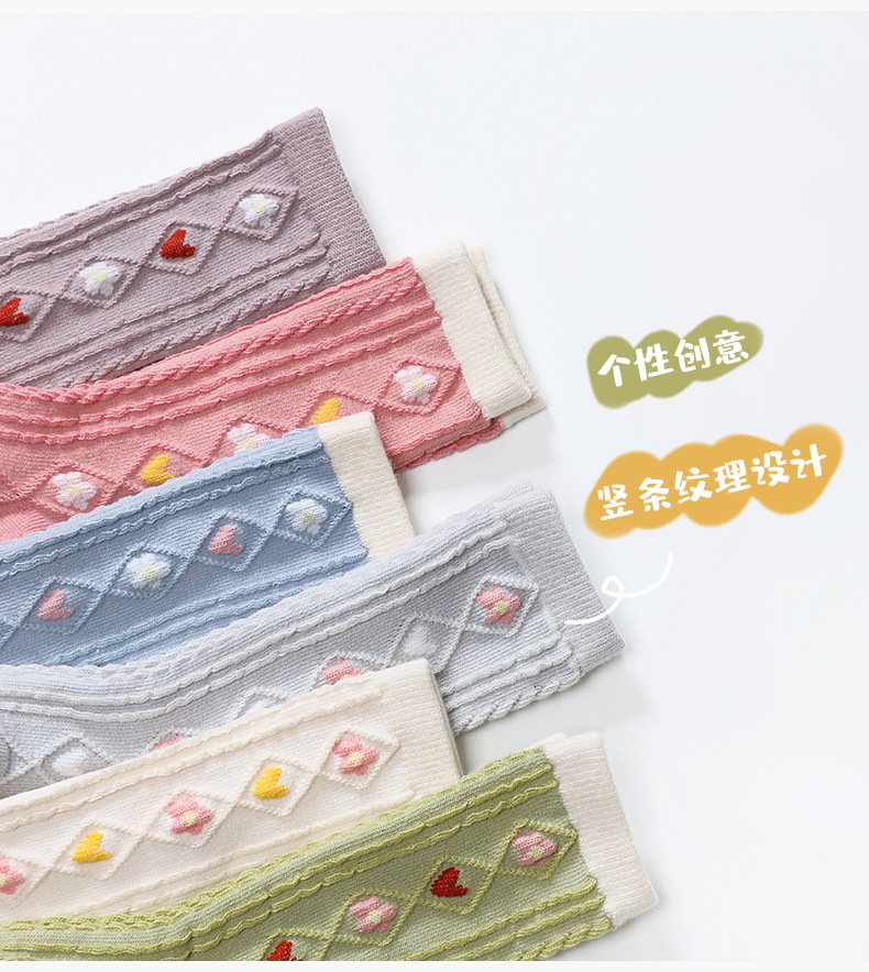 21 Autumn and Winter Double Needle Korean Style Dark Stripes Vertical Stripes Knee Socks Infant Kid Baby Long Socks Small Flower Tube Socks