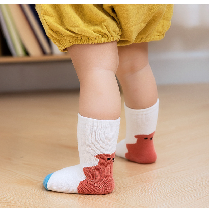 21 Autumn and Winter New Three-Dimensional High-Top Baby's Socks Cute Cartoon Infant Children's Socks Five Pairs Small Tube Socks