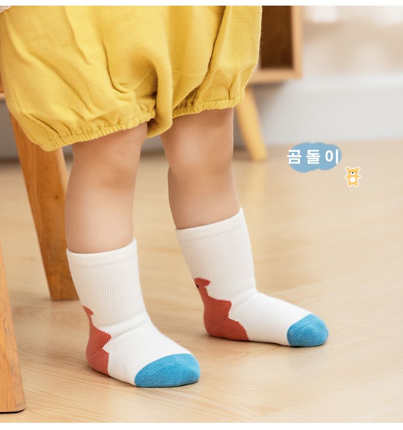 21 Autumn and Winter New Three-Dimensional High-Top Baby's Socks Cute Cartoon Infant Children's Socks Five Pairs Small Tube Socks