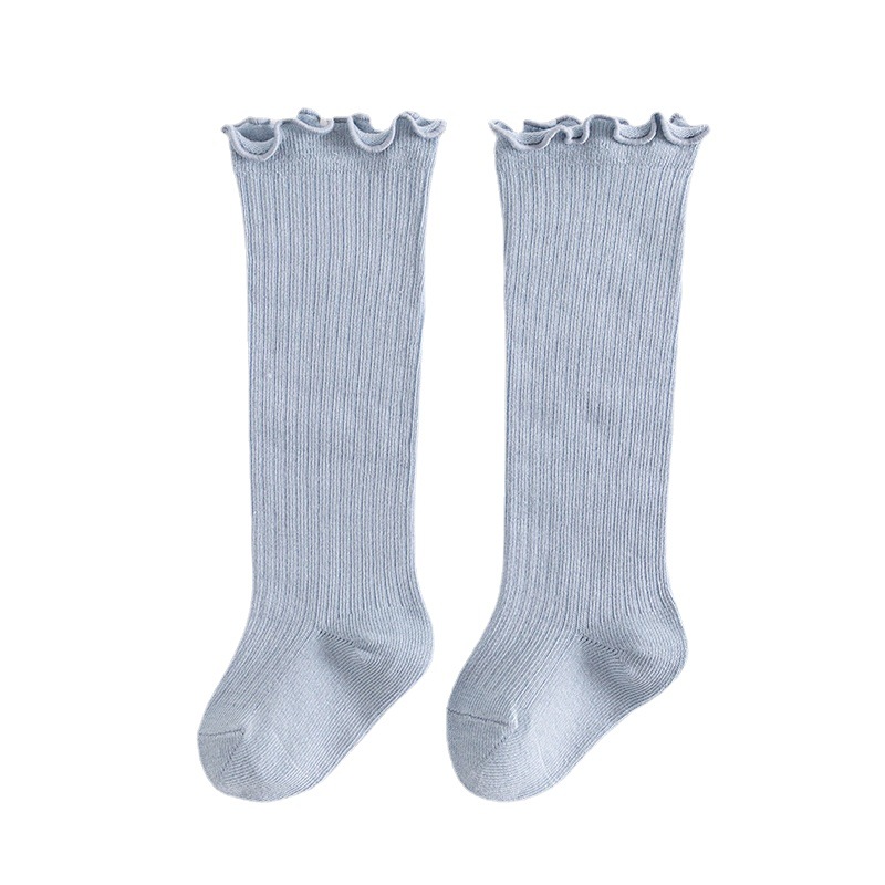 21 Spring and Autumn Loose Mouth Wooden Ear Baby Knee Socks Combed Cotton Boy Girl Infant Stockings Children&#039;s Socks