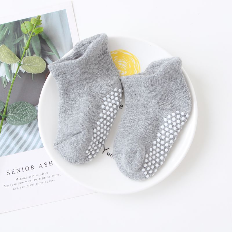 Spring and Summer Children Non-Slip Socks Boys and Girls Baby Toddler Socks Infant Boat Socks Parent-Child Room Socks Pure Cotton Socks