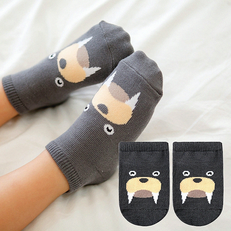 [Animal Party Three-Dimensional Boat Socks] Korean New Cartoon Children's Polyester Cotton Baby and Infant No-Skid Floor Socks