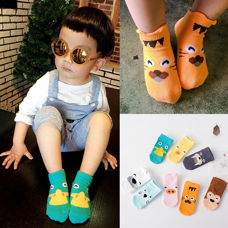 [Animal Party Three-Dimensional Boat Socks] Korean New Cartoon Children&#039;s Polyester Cotton Baby and Infant No-Skid Floor Socks
