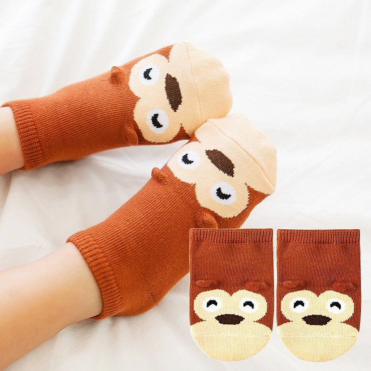 [Animal Party Three-Dimensional Boat Socks] Korean New Cartoon Children's Polyester Cotton Baby and Infant No-Skid Floor Socks