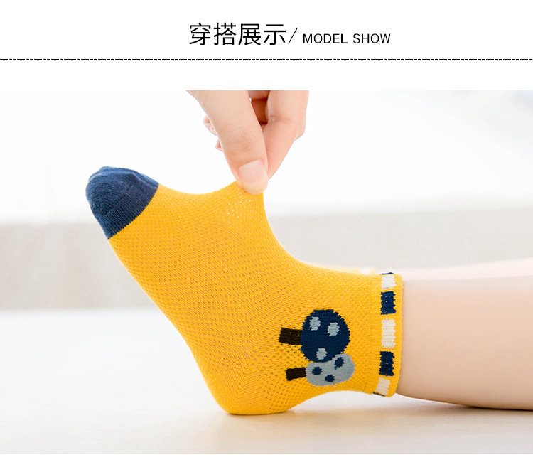 Socks Whole Zhuo Upper Cotton Children's Socks Spring and Summer Cartoon Animal Baby and Infant Socks Mesh Boat Socks