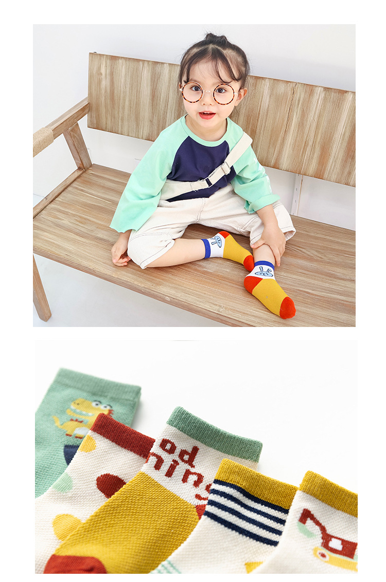 Socks Whole Zhuo Upper Cotton Children's Socks Spring and Summer Cartoon Animal Baby and Infant Socks Mesh Boat Socks