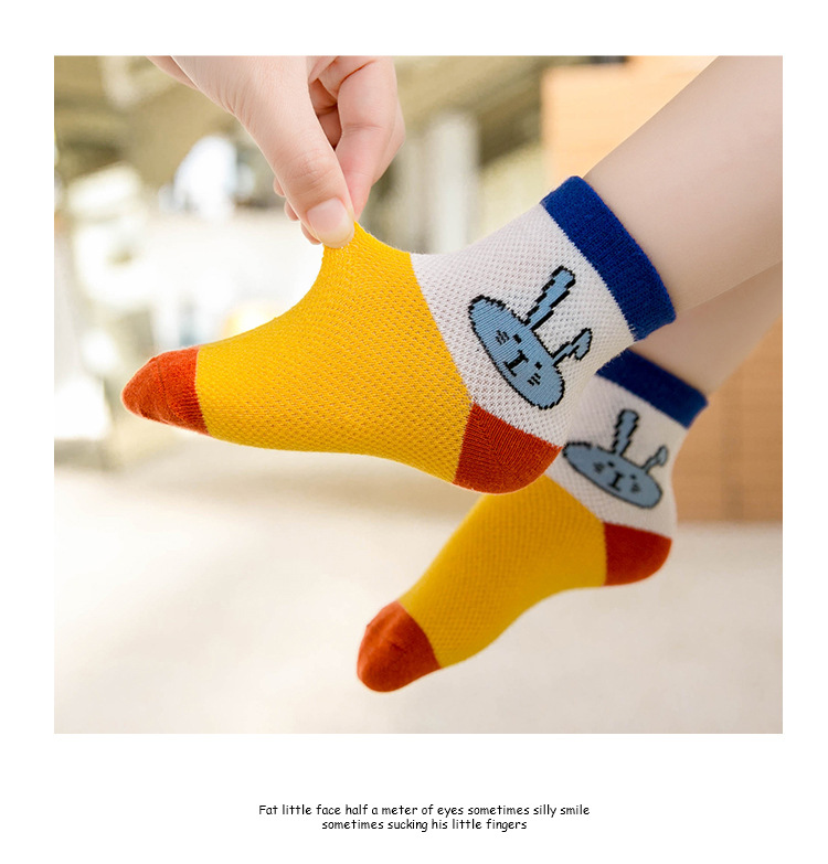 Socks Whole Zhuo Upper Cotton Children's Socks Spring and Summer Cartoon Animal Baby and Infant Socks Mesh Boat Socks