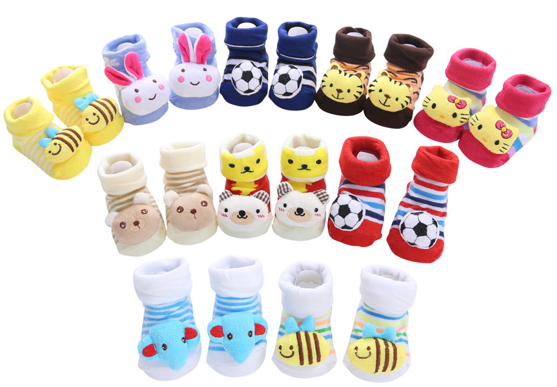 [40 Models Can Be Picked] Cartoon Non-Slip Floor Baby And Infant Socks Foreign Trade Doll Three-Dimensional Children 'S Socks