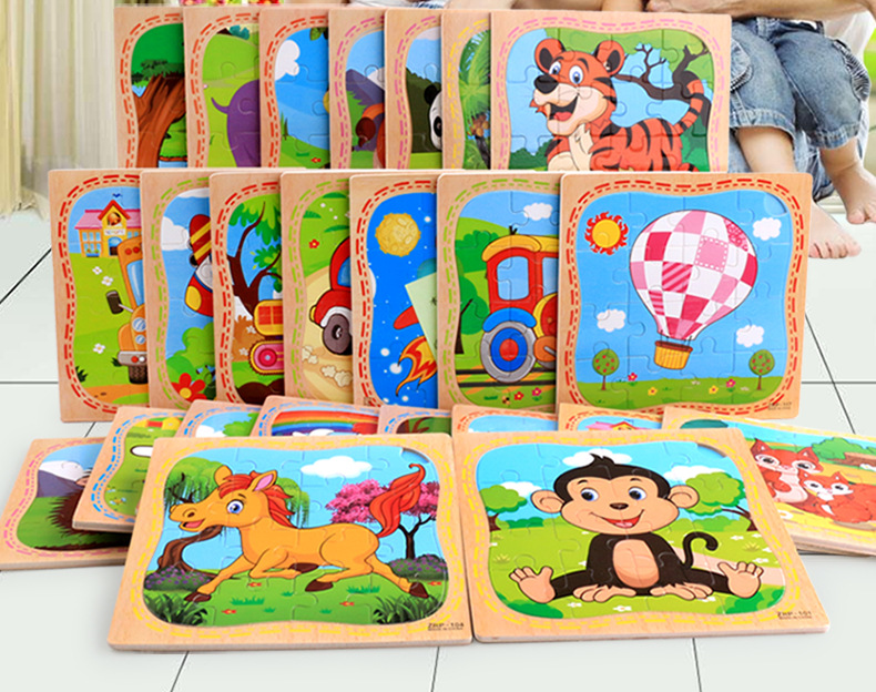 Wooden 3D 3D Puzzle Model Puzzle Infant Children Early Childhood Educational Toys Animal Transportation Wooden Puzzle Toy