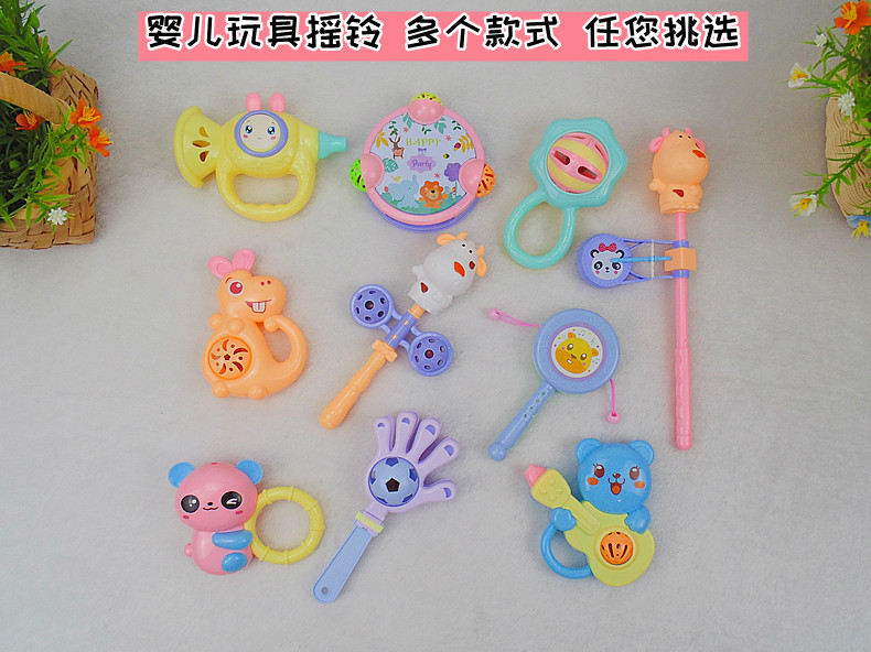 Baby Plastic Toys Little Rattle Push Rattle Baby Comfort Toy Early Education Institution Maternal and Infant Store Supply Wholesale