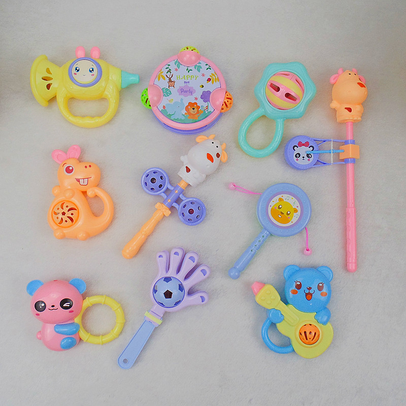 Baby Plastic Toys Little Rattle Push Rattle Baby Comfort Toy Early Education Institution Maternal and Infant Store Supply Wholesale