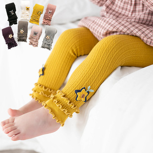 Spring and Autumn Hollow Flower Hole Baby Floor Socks Glue Dispensing Non-Slip Infant Socks Lace Bow Children's Socks