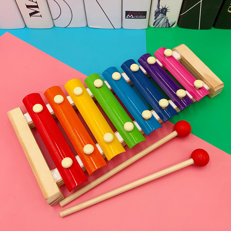 Baby Early Childhood Education Colorful Music Box Wooden Toy Piano Infant Little Xylophone Children Educational Wooden Toys
