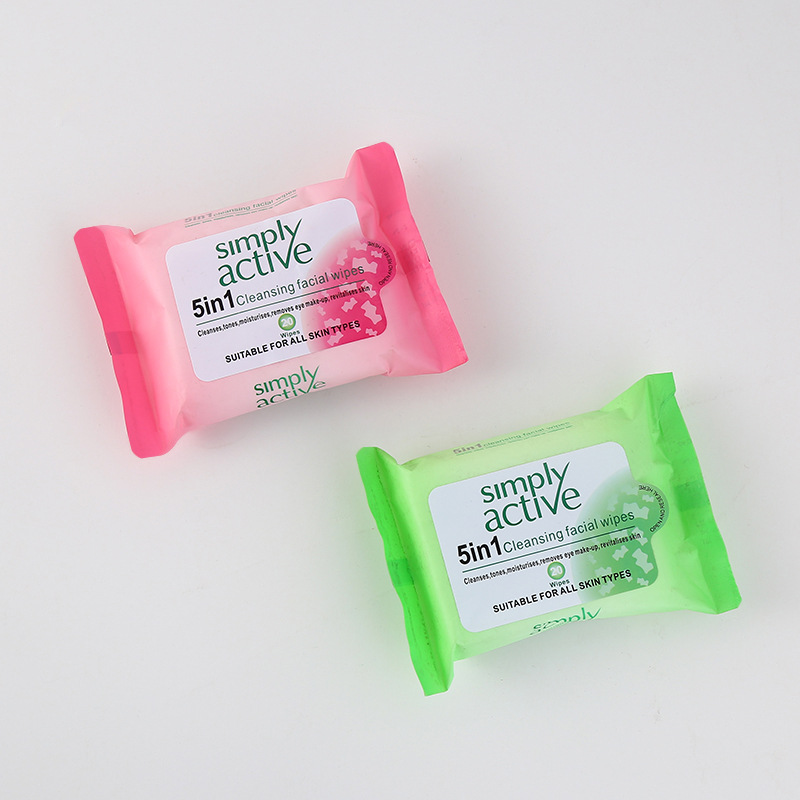 English Version Export 20 Pieces Wet Wipes Women's Makeup Remover Wet Tissue Customized Baby Cleansing Wet Tissue Wholesale