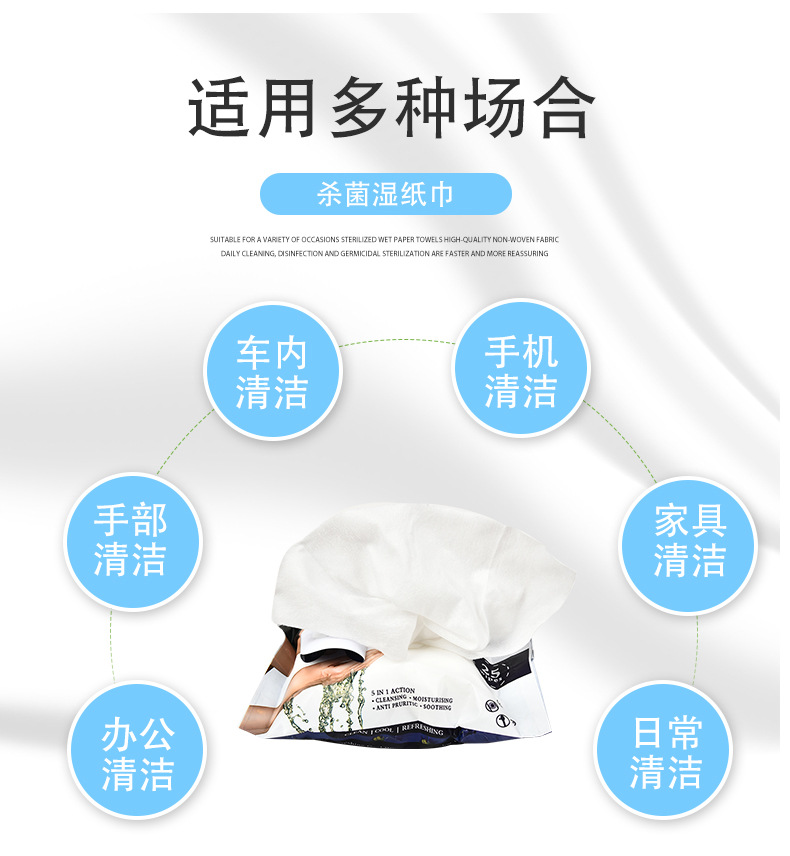 English Version Export 25 Pieces Wet Wipes Women's Makeup Remover Wet Tissue Customized Baby Cleansing Wet Tissue Wholesale
