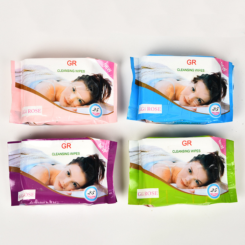 English Version Export 25 Pieces Wet Wipes Women's Makeup Remover Wet Tissue Customized Baby Cleansing Wet Tissue Wholesale