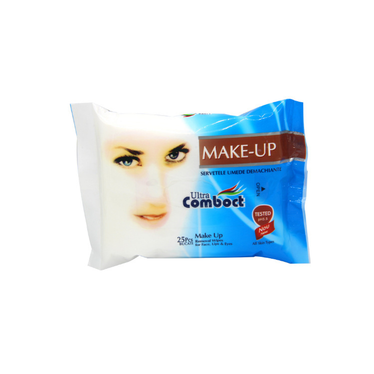 English Version Export 25 Pieces Wet Wipes Women&#039;s Makeup Remover Wet Tissue Customized Baby Cleansing Wet Tissue Wholesale