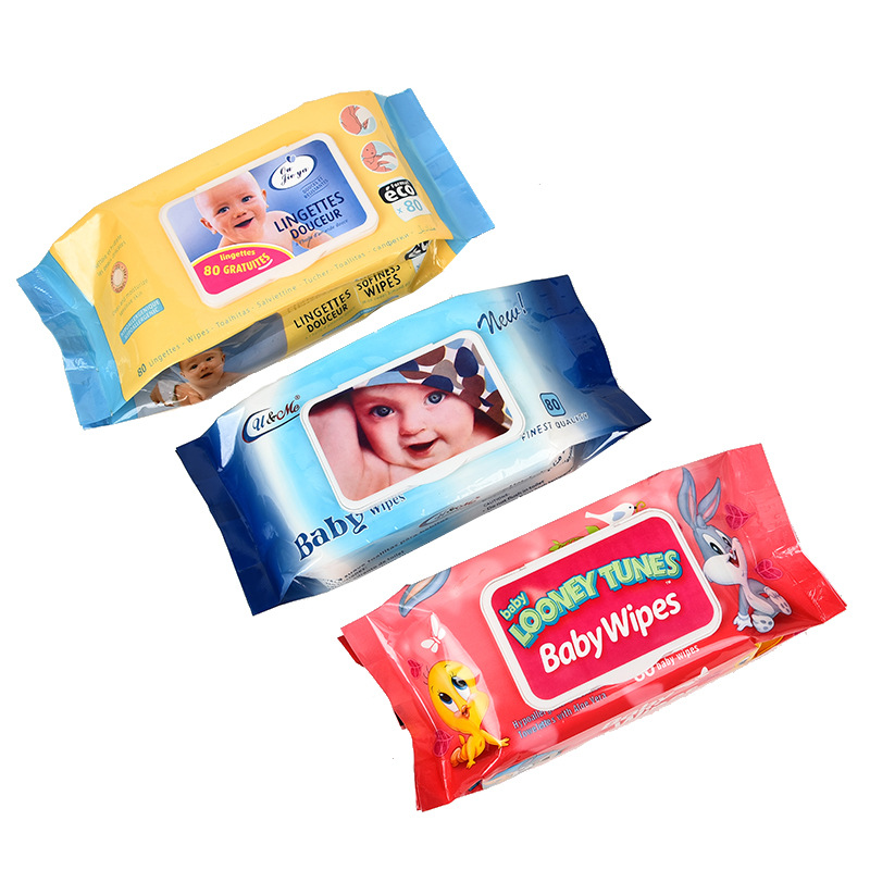 Manufacturer Ying 80 Pieces Baby Cleansing Wipe Women&#039;s Cleaning Makeup Remover Wet Tissue with Lid Moisturizing Moisturizing Wet Tissue