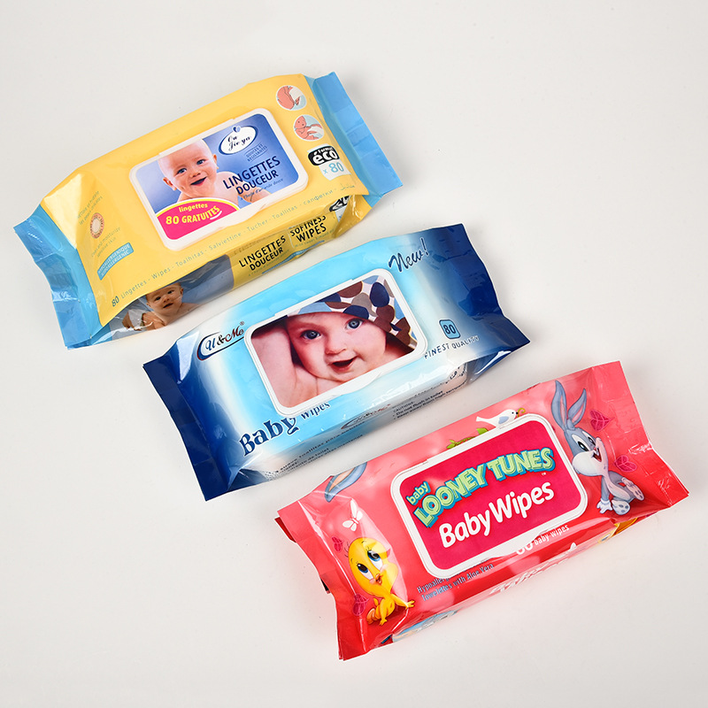 Manufacturer Ying 80 Pieces Baby Cleansing Wipe Women's Cleaning Makeup Remover Wet Tissue with Lid Moisturizing Moisturizing Wet Tissue