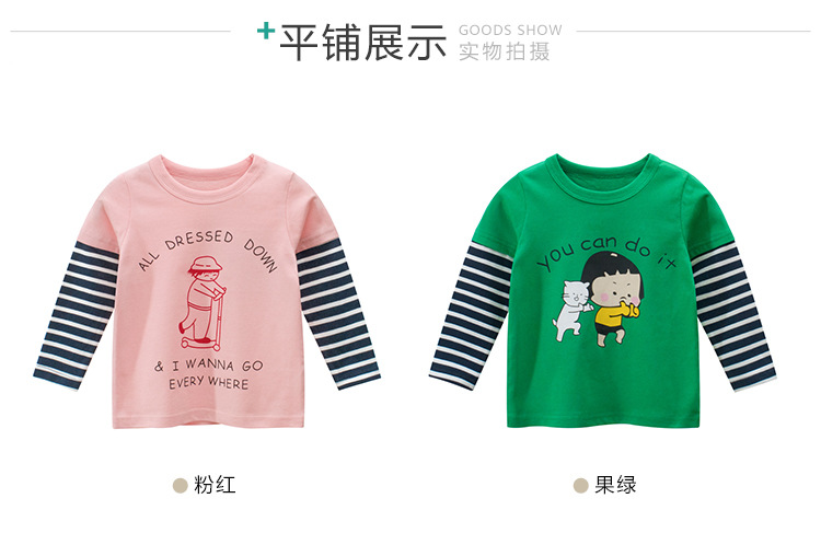 Korean Style Children's Clothing Wholesale 2021 Spring Clothes Girls' Bottoming Shirt Babies' Long Sleeve T-shirt Baby Clothes One Piece Dropshipping Ins