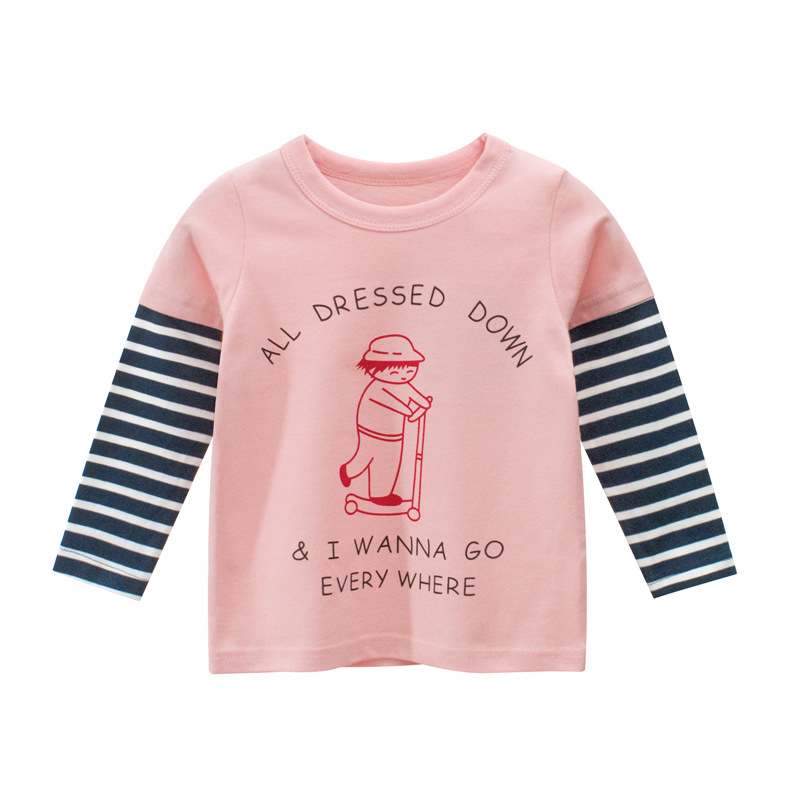 Korean Style Children&#039;s Clothing Wholesale 2021 Spring Clothes Girls&#039; Bottoming Shirt Babies&#039; Long Sleeve T-shirt Baby Clothes One Piece Dropshipping Ins