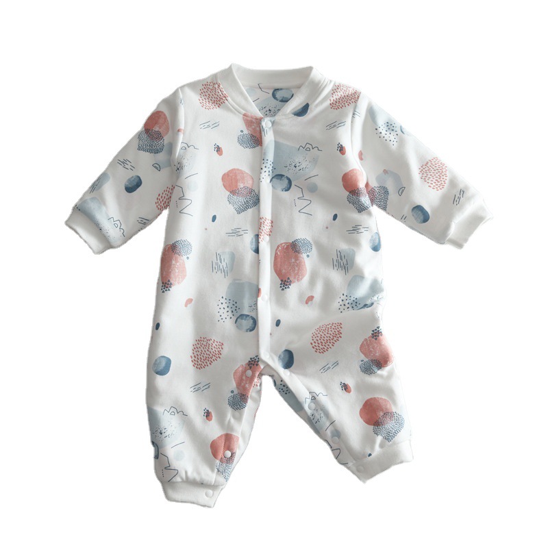 Newborn Baby Clothes Cotton Thickened Jumpsuit Baby Autumn and Winter Clothes Romper Thin Cotton Romper New Cotton-Padded Coat