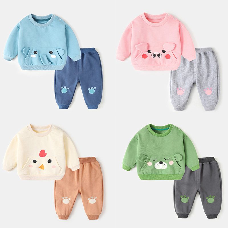 Baby Sweater Suit Spring and Autumn Girls&#039; Toddler Tops Boys&#039; Children&#039;s Autumn Clothing Baby Clothes Two-Piece Set Autumn