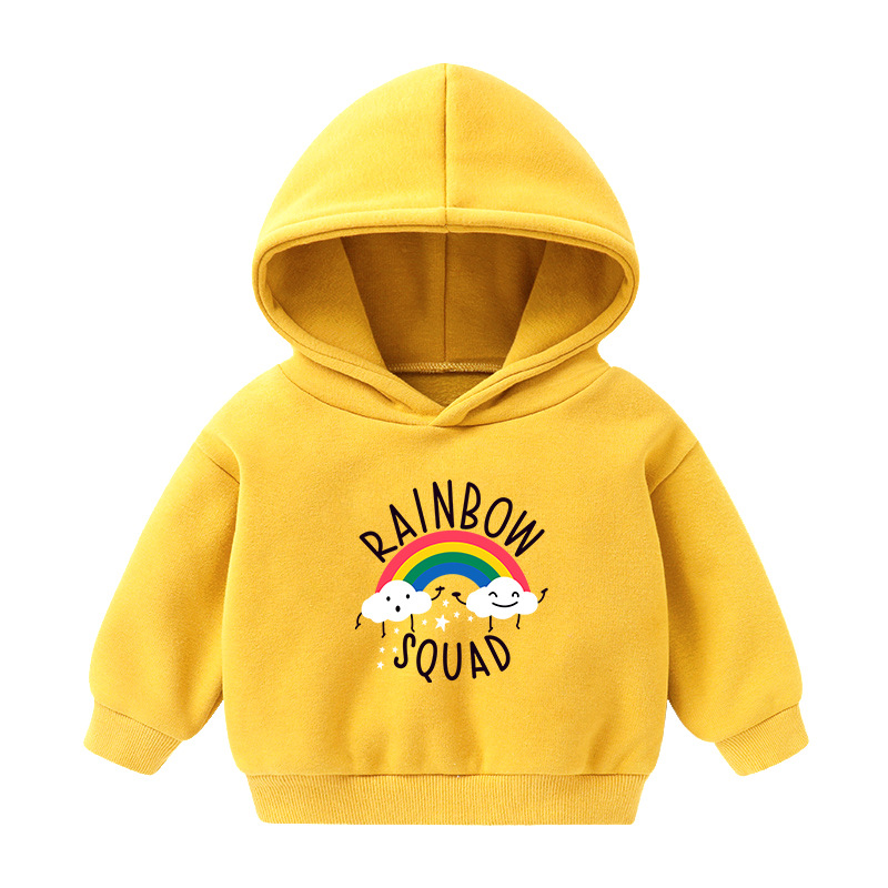 Foreign Trade Children's Wear Girls' Boys' Cute Long Sleeve Hoodies Children Fashionable Fleece-Lined Hooded Autumn Baby Clothes Foreign Trade Children's Wear Girls' Boys' Cute Long Sleeve Hoodies Children Fashionable Fleece-Lined Hooded Autumn Baby Clothes