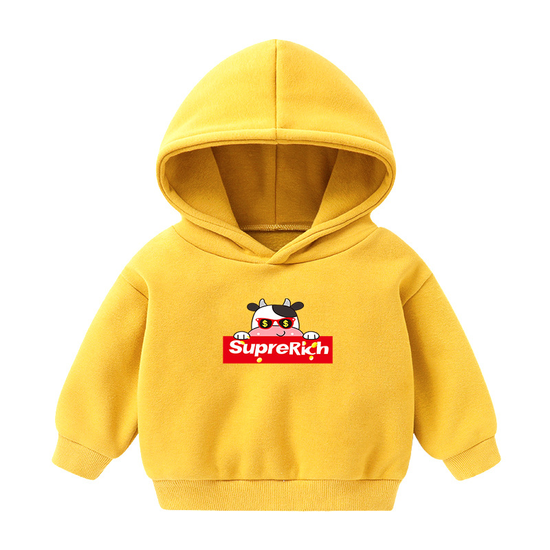 Foreign Trade Children's Wear Girls' Boys' Cute Long Sleeve Hoodies Children Fashionable Fleece-Lined Hooded Autumn Baby Clothes Foreign Trade Children's Wear Girls' Boys' Cute Long Sleeve Hoodies Children Fashionable Fleece-Lined Hooded Autumn Baby Clothes