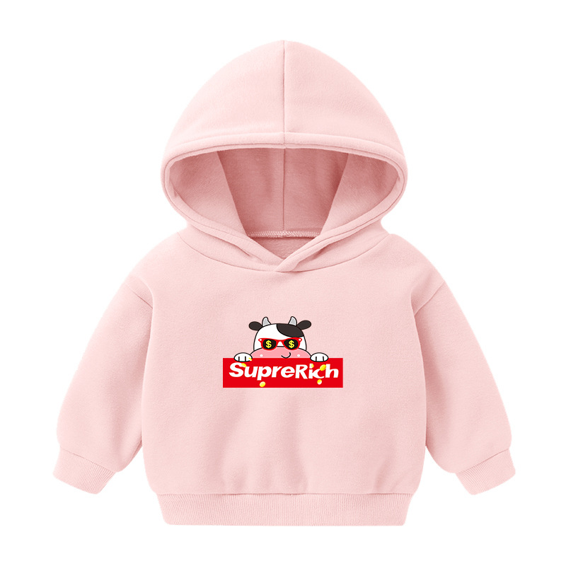 Foreign Trade Children's Wear Girls' Boys' Cute Long Sleeve Hoodies Children Fashionable Fleece-Lined Hooded Autumn Baby Clothes Foreign Trade Children's Wear Girls' Boys' Cute Long Sleeve Hoodies Children Fashionable Fleece-Lined Hooded Autumn Baby Clothes