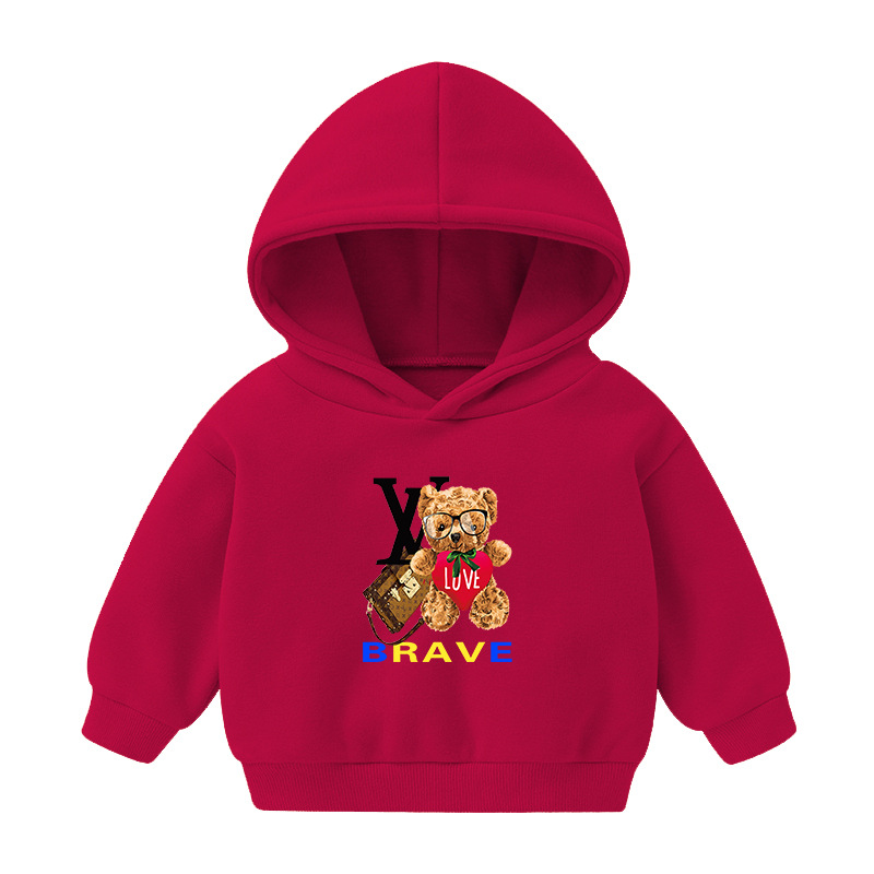 Foreign Trade Children's Wear Girls' Boys' Cute Long Sleeve Hoodies Children Fashionable Fleece-Lined Hooded Autumn Baby Clothes Foreign Trade Children's Wear Girls' Boys' Cute Long Sleeve Hoodies Children Fashionable Fleece-Lined Hooded Autumn Baby Clothes