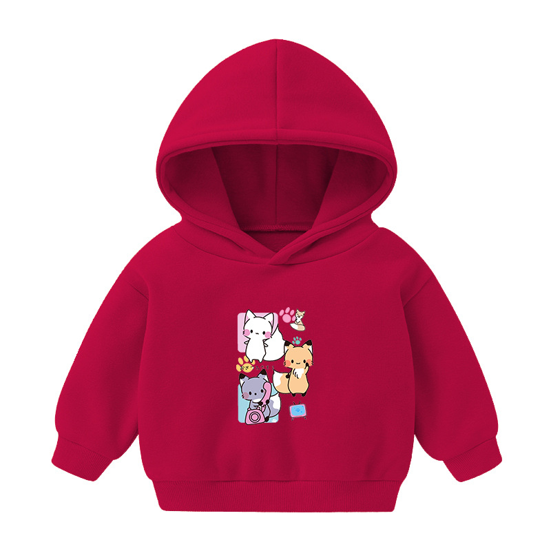 Foreign Trade Children's Wear Girls' Boys' Cute Long Sleeve Hoodies Children Fashionable Fleece-Lined Hooded Autumn Baby Clothes Foreign Trade Children's Wear Girls' Boys' Cute Long Sleeve Hoodies Children Fashionable Fleece-Lined Hooded Autumn Baby Clothes