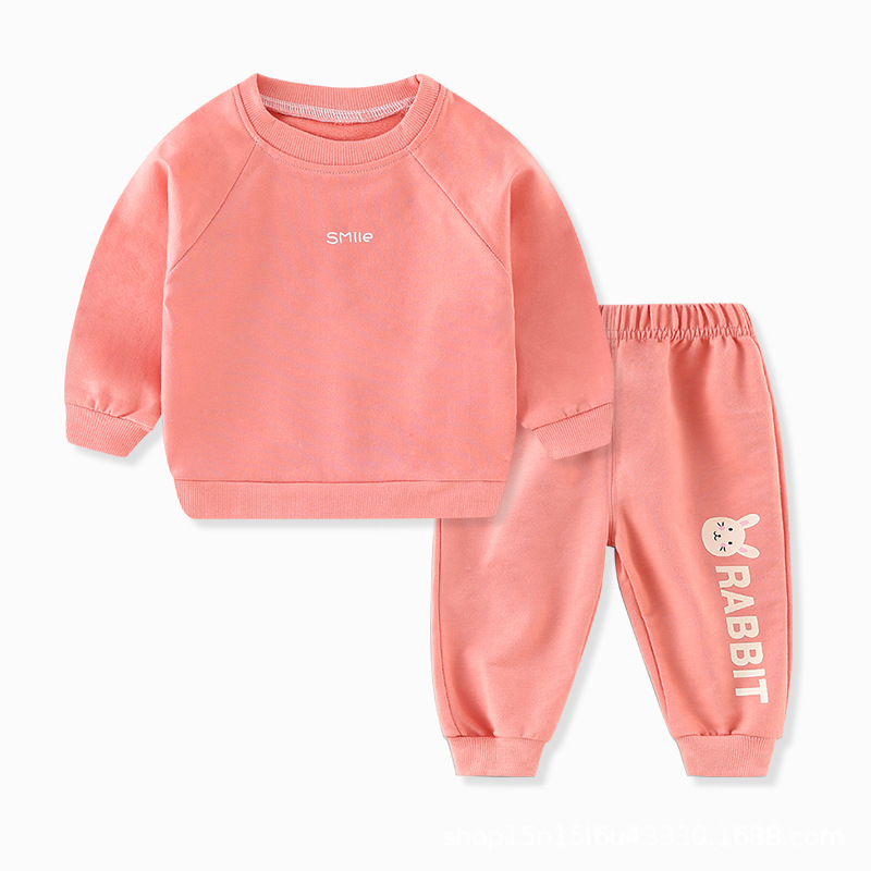 Children&#039;s Sweatshirt Suit Spring and Autumn Korean Style Fashionable Long Sleeve Sports Pants Boys&#039; Girls Outer Wear Baby Clothes Two-Piece Suit